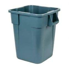 Rubbermaid - 40 Gal Gray Square Trash Can - Polyethylene, 28-3/4" High x 23-1/2" Long x 23-1/2" Wide - Top Tool & Supply