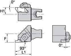 Kennametal - NG3R Insert, 30mm Head Length, 1.19mm Min Groove Width, Modular Grooving Cutting Unit Head - Right Hand Cut, System Size KM25, Series Top Notch - Top Tool & Supply