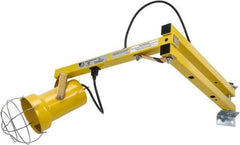 Made in USA - 40 Inch, Pivot Friction, Wall Mounted, Incandescent, Yellow, Dock Light - 100 Watt, 110 Volt, Nonmagnifying - Top Tool & Supply