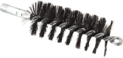 Schaefer Brush - 4-1/2" Brush Length, 2" Diam, Double Stem, Single Spiral Flue Brush - 7-1/2" Long, Tempered Steel Wire, 1/4" NPSM Male Connection - Top Tool & Supply