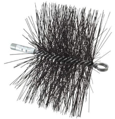 Schaefer Brush - 4-1/2" Brush Length, 8" Diam, Double Stem, Double Spiral Tube Brush - 7-1/2" Long, Tempered Steel Wire, 1/4" NPT Male Connection - Top Tool & Supply