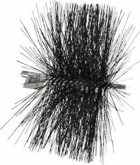 Schaefer Brush - 4-1/2" Brush Length, 11" Diam, Double Stem, Double Spiral Tube Brush - 7-1/2" Long, Tempered Steel Wire, 1/4" NPT Male Connection - Top Tool & Supply