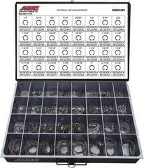 Value Collection - 640 Piece, 1/4 to 2-1/8", SpRing Assortment Steel, Snap Internal Retaining Ring Assortment - Includes Compartmented Case - Top Tool & Supply