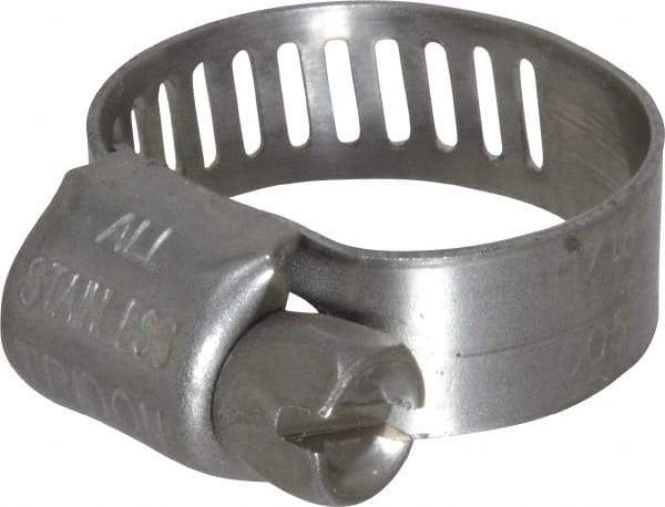 IDEAL TRIDON - SAE Size 5, 5/16 to 11/16" Diam, Stainless Steel Miniature Worm Drive Clamp - 5/16" Wide, Material Grade 301, Series 350 - Top Tool & Supply