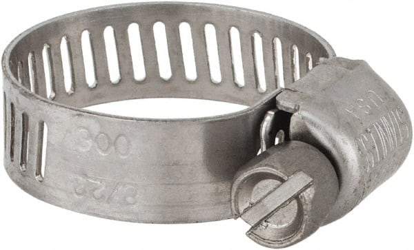 IDEAL TRIDON - SAE Size 6, 5/16 to 7/8" Diam, Stainless Steel Miniature Worm Drive Clamp - 5/16" Wide, Material Grade 301, Series 350 - Top Tool & Supply