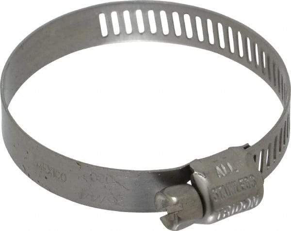 IDEAL TRIDON - SAE Size 20, 7/8 to 1-3/4" Diam, Stainless Steel Miniature Worm Drive Clamp - 5/16" Wide, Material Grade 301, Series 350 - Top Tool & Supply