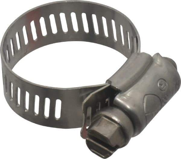 IDEAL TRIDON - SAE Size 12, 9/16 to 1-1/4" Diam, Stainless Steel Worm Drive Clamp - 1/2" Wide, Material Grade 201/305, Series 620 - Top Tool & Supply