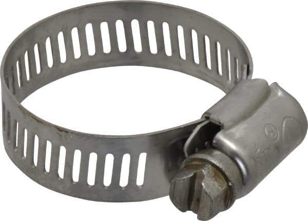 IDEAL TRIDON - SAE Size 16, 11/16 to 1-1/2" Diam, Stainless Steel Worm Drive Clamp - 1/2" Wide, Material Grade 201/305, Series 620 - Top Tool & Supply