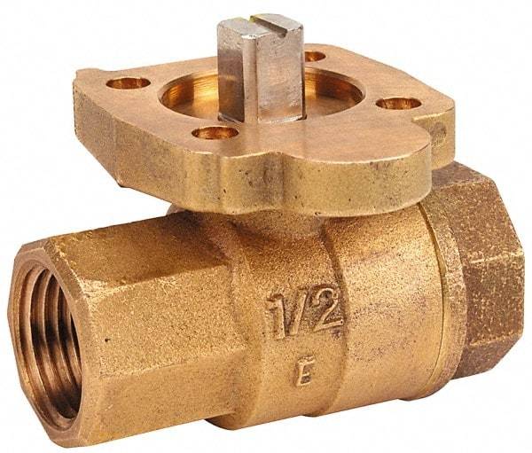 NIBCO - 2" Pipe, Full Port, Bronze Standard Ball Valve - 2 Piece, Inline - One Way Flow, FNPT x FNPT Ends, ISO Actuation Mount Handle, 600 WOG, 200 WSP - Top Tool & Supply