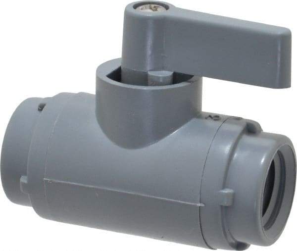 Specialty Mfr - 1/4" Pipe, PVC Standard Ball Valve - Inline - Two Way Flow, FNPT x FNPT Ends, Wedge Handle, 125 WOG - Top Tool & Supply