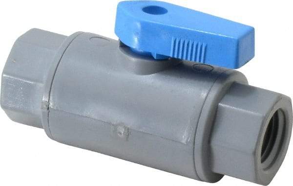 Specialty Mfr - 1/4" Pipe, PVC Standard Ball Valve - Inline - One Way Flow, FNPT x FNPT Ends, Wedge Handle, 125 WOG - Top Tool & Supply