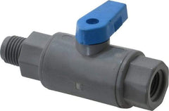 Specialty Mfr - 1/4" Pipe, PVC Standard Ball Valve - Inline - One Way Flow, MNPT x FNPT Ends, Wedge Handle, 125 WOG - Top Tool & Supply