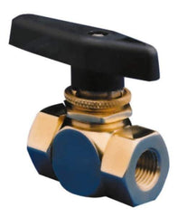 Specialty Mfr - 1/2" Pipe, Brass Standard Ball Valve - Three Way, FNPT x FNPT x FNPT Ends, Wedge Handle, 400 WOG - Top Tool & Supply