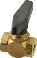 Specialty Mfr - 1/8" Pipe, Brass Standard Ball Valve - Inline - Two Way Flow, FNPT x FNPT Ends, Wedge Handle, 500 WOG - Top Tool & Supply