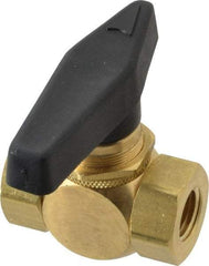 Specialty Mfr - 1/4" Pipe, Brass Standard Ball Valve - Inline - Two Way Flow, FNPT x FNPT Ends, Wedge Handle, 500 WOG - Top Tool & Supply