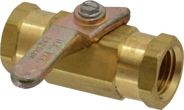 Specialty Mfr - 1/4" Pipe, Brass Standard Ball Valve - Inline - Two Way Flow, FNPT x FNPT Ends, Lever Handle, 500 WOG - Top Tool & Supply