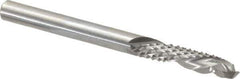 Onsrud - 1/4" Cut Diam, 1/4" Shank Diam, Cylinder Head Double Cut Burr - Carbide, Flat End, 1" LOC, 3" OAL - Top Tool & Supply