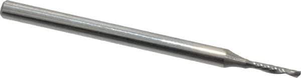 Onsrud - 1/16" Cutting Diam x 1/4" Length of Cut, 1 Flute, Downcut Spiral Router Bit - Uncoated, Right Hand Cut, Solid Carbide, 2" OAL x 1/8" Shank Diam, Single Edge, 21° Helix Angle - Top Tool & Supply