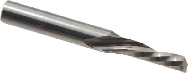 Onsrud - 3/16" Cutting Diam x 5/8" Length of Cut, 1 Flute, Downcut Spiral Router Bit - Uncoated, Right Hand Cut, Solid Carbide, 2" OAL x 1/4" Shank Diam, Single Edge, 21° Helix Angle - Top Tool & Supply