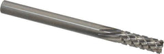 Onsrud - 1/4" Cut Diam, 1/4" Shank Diam, Cylinder Head Fluted Cut Burr - Carbide, Flat End, 3/4" LOC, 3" OAL - Top Tool & Supply