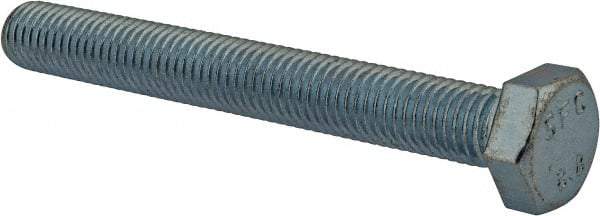 Value Collection - M12x1.75mm Metric Coarse, 100mm Length Under Head Hex Head Cap Screw - Fully Threaded, Grade 8.8 Steel, Zinc-Plated Finish, 19mm Hex - Top Tool & Supply