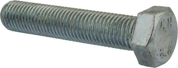 Value Collection - M20x2.50mm Metric Coarse, 100mm Length Under Head Hex Head Cap Screw - Fully Threaded, Grade 8.8 Steel, Zinc-Plated Finish, 30mm Hex - Top Tool & Supply