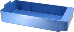 Quantum Storage - 28 Lb. Load Capacity, 11-5/8" Deep, Blue High-Impact Polystyrene Drawer Bin - 2-1/8" High x 5-9/16" Wide x 11-5/8" Long - Top Tool & Supply