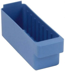 Quantum Storage - 28 Lb. Load Capacity, 11-5/8" Deep, Blue High-Impact Polystyrene Drawer Bin - 4-5/8" High x 3-3/4" Wide x 11-5/8" Long - Top Tool & Supply