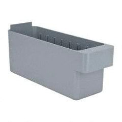 Quantum Storage - 28 Lb. Load Capacity, 11-5/8" Deep, Gray High-Impact Polystyrene Drawer Bin - 4-5/8" High x 3-3/4" Wide x 11-5/8" Long - Top Tool & Supply