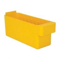 Quantum Storage - 28 Lb. Load Capacity, 11-5/8" Deep, Yellow High-Impact Polystyrene Drawer Bin - 4-5/8" High x 3-3/4" Wide x 11-5/8" Long - Top Tool & Supply