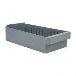 Quantum Storage - 28 Lb. Load Capacity, 17-5/8" Deep, Gray High-Impact Polystyrene Drawer Bin - 4-5/8" High x 8-3/8" Wide x 17-5/8" Long - Top Tool & Supply