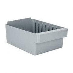 Quantum Storage - 28 Lb. Load Capacity, 11-5/8" Deep, Gray High-Impact Polystyrene Drawer Bin - 4-5/8" High x 8-3/8" Wide x 11-5/8" Long - Top Tool & Supply