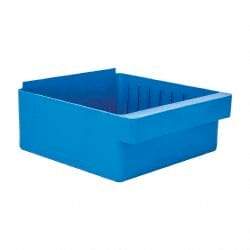 Quantum Storage - 28 Lb. Load Capacity, 11-5/8" Deep, Blue High-Impact Polystyrene Drawer Bin - 4-5/8" High x 11-1/8" Wide x 11-5/8" Long - Top Tool & Supply