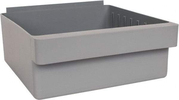 Quantum Storage - 28 Lb. Load Capacity, 11-5/8" Deep, Gray High-Impact Polystyrene Drawer Bin - 4-5/8" High x 11-1/8" Wide x 11-5/8" Long - Top Tool & Supply