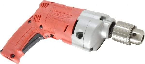 Milwaukee Tool - 1/2" Keyed Chuck, 950 RPM, Pistol Grip Handle Electric Drill - 5.5 Amps, 120 Volts, Reversible, Includes 1/2" Magnum Drill, Chuck Key with Holder, Side Handle - Top Tool & Supply