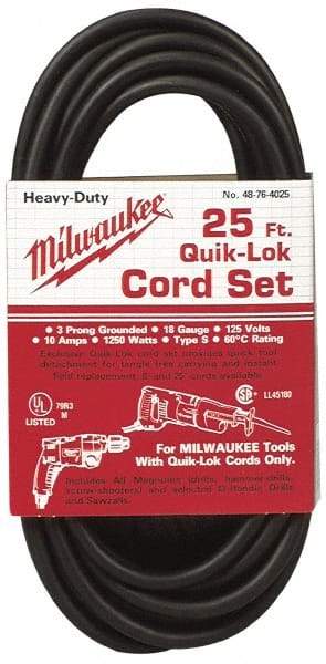 Milwaukee Tool - Power Drill Quik-Lok Cord Set - For All Magnum Drills - Top Tool & Supply