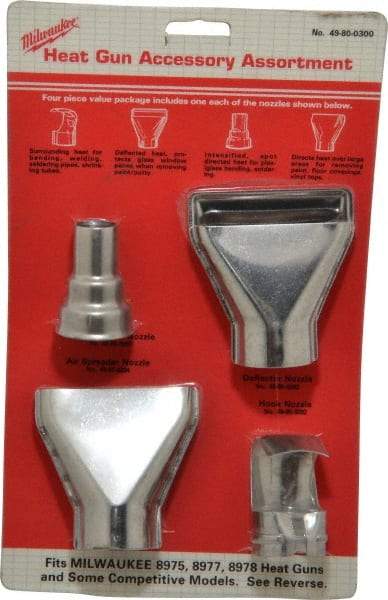 Milwaukee Tool - 4 Piece Heat Gun Accessory Set - For Use with Milwaukee Heat Gun - Top Tool & Supply