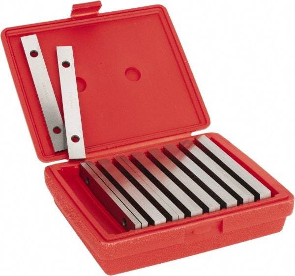 Value Collection - 18 Piece, 6 Inch Long Tool Steel Parallel Set - 3/4 to 1-3/4 Inch High, 1/4 to 1/4 Inch Thick, 52-58 RC Hardness, Sold as 9 Pair - Top Tool & Supply