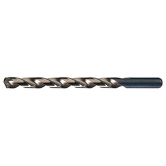 #30 RHS / RHC HSS-CO 8% (M42) 135 Degree Split Point Cobalt Heavy Duty Taper Length Drill - Straw / Gold Oxide - Exact Industrial Supply