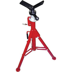 Rothenberger - 1/2" to 8" Pipe Capacity, Portable Folding Vee-Head Stand - 27" to 50" High, 2,500 Lb Capacity - Top Tool & Supply