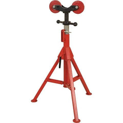 Rothenberger - 1/2" to 16" Pipe Capacity, Folding Pipe Stand with 2 Roller Head - 27" to 50" High, 2,500 Lb Capacity - Top Tool & Supply