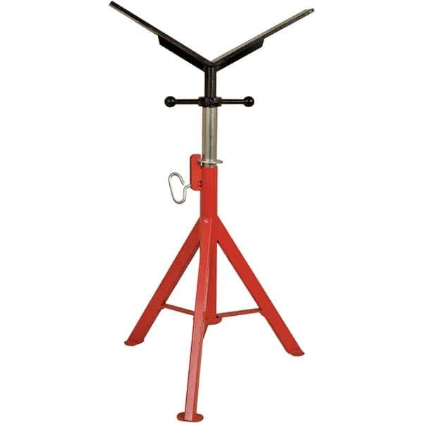 Rothenberger - 1/2" to 16" Pipe Capacity, Portable Folding Vee-Head Stand - 27" to 50" High, 2,500 Lb Capacity - Top Tool & Supply