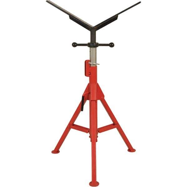 Rothenberger - 1/2" to 16" Pipe Capacity, Portable Folding Vee-Head Stand - 27" to 50" High, 2,500 Lb Capacity - Top Tool & Supply