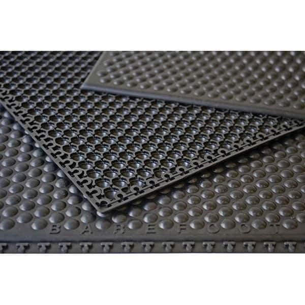 Barefoot - 2' Long x 3' Wide, Dry Environment, Anti-Fatigue Matting - Black, EPDM Rubber with EPDM Rubber Base - Top Tool & Supply