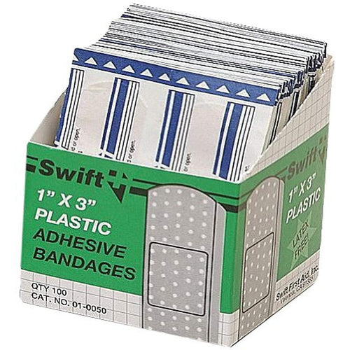 1X3 PLASTIC STRIP BANDAID 100/BOX - Top Tool & Supply