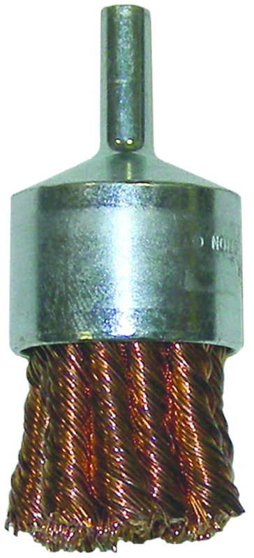 1-1/8" Knot Wire End Brush - .020; Bronze - Non-Sparking Wire Wheel - Top Tool & Supply