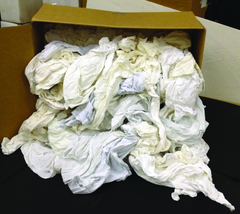 White T-Shirt Wiper - 50 lb Box - Top Tool & Supply