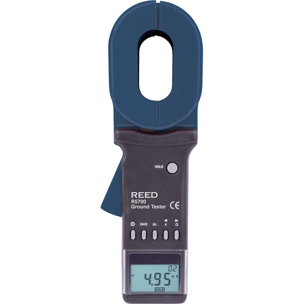 REED Instruments - Earth Ground Resistance Testers; Maximum Earth Ground Resistance (kiloohm): 1.2 ; Minimum Earth Ground Resistance (kiloohm): 0.000025 ; Resolution (Ohms): 0.001 - Exact Industrial Supply