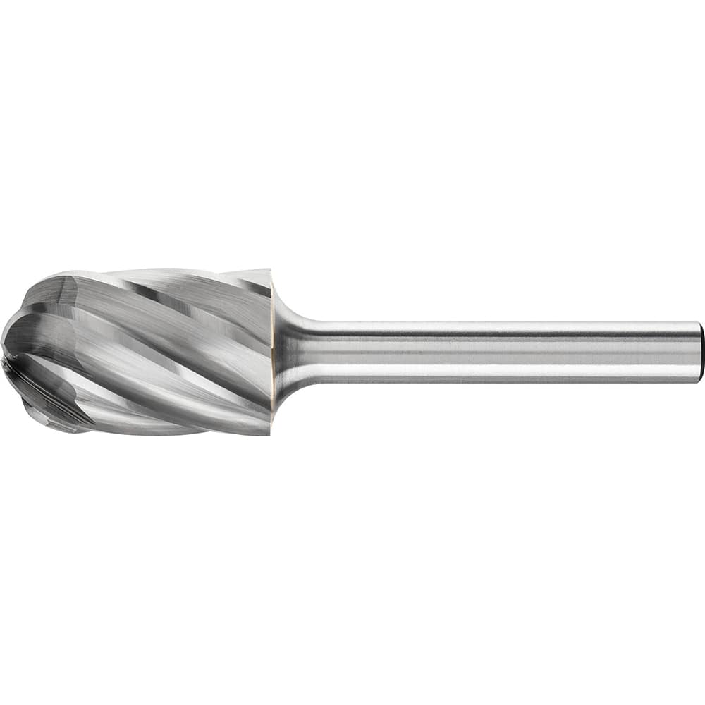 PFERD - SC-6, 5/8" Cut Diam, 1/4" Shank Diam, Carbide End Cut Aluma Cut Cylinder with Radius End Burr - Exact Industrial Supply