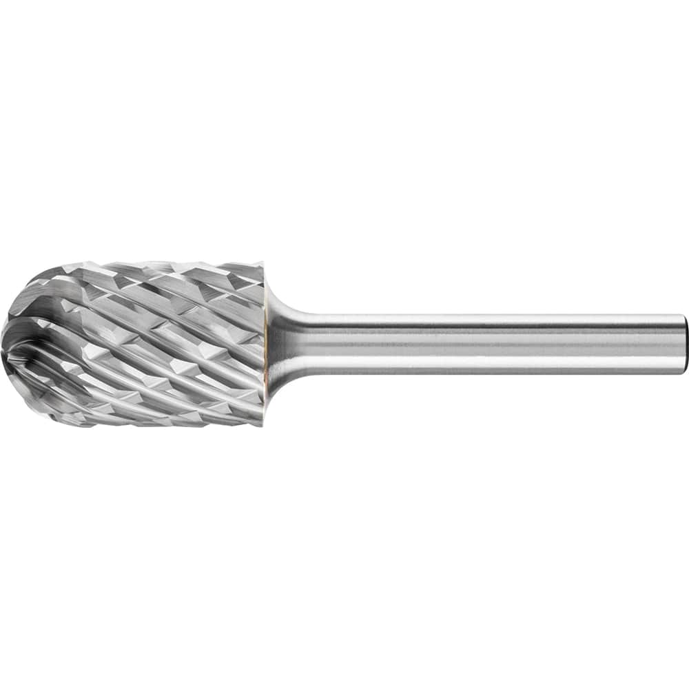 PFERD - SC-6, 5/8" Cut Diam, 1/4" Shank Diam, Carbide End Cut Cylinder with Radius End Burr - Exact Industrial Supply